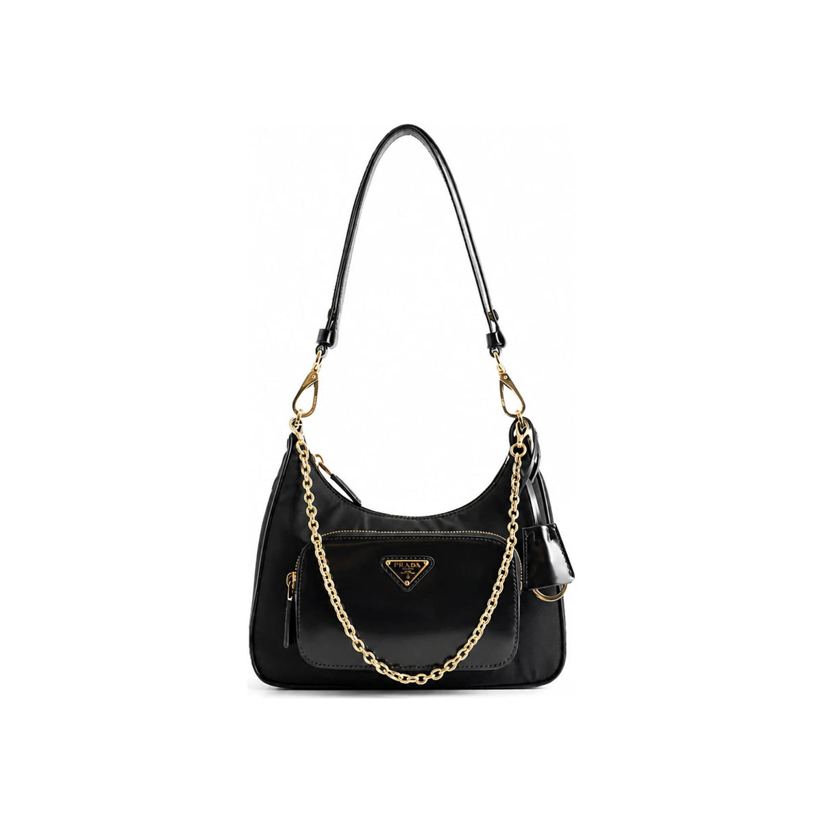 PRADA Re-Nylon Mini Shoulder Bag with Logo Black