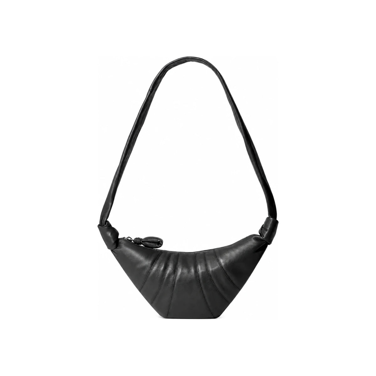 Lemaire Unisex Small Croissant Shoulder Bag Black Leather Crossbody