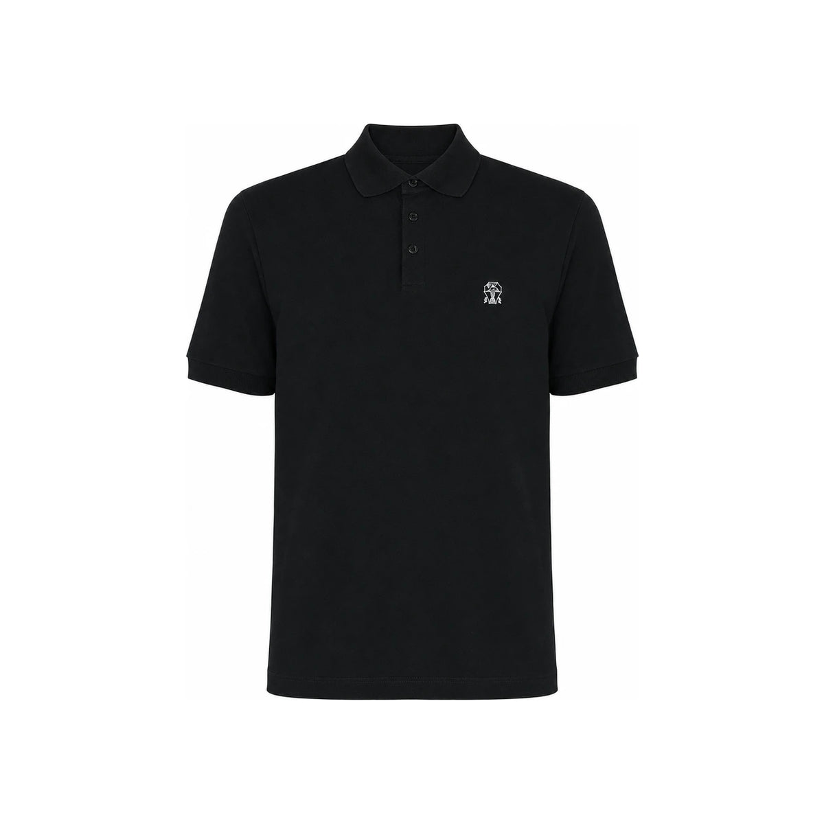 Brunello Cucinelli Logo Print Polo T-Shirt Black ME8548788 CGB88