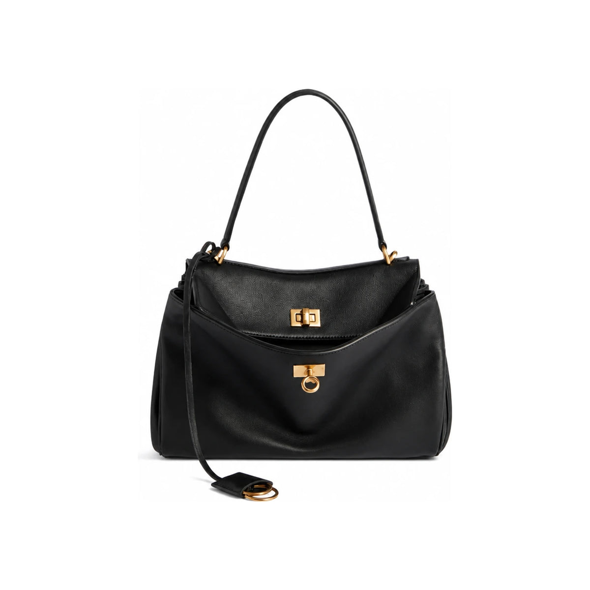 BALENCIAGA Rodeo Small Leather Tote Bag Black