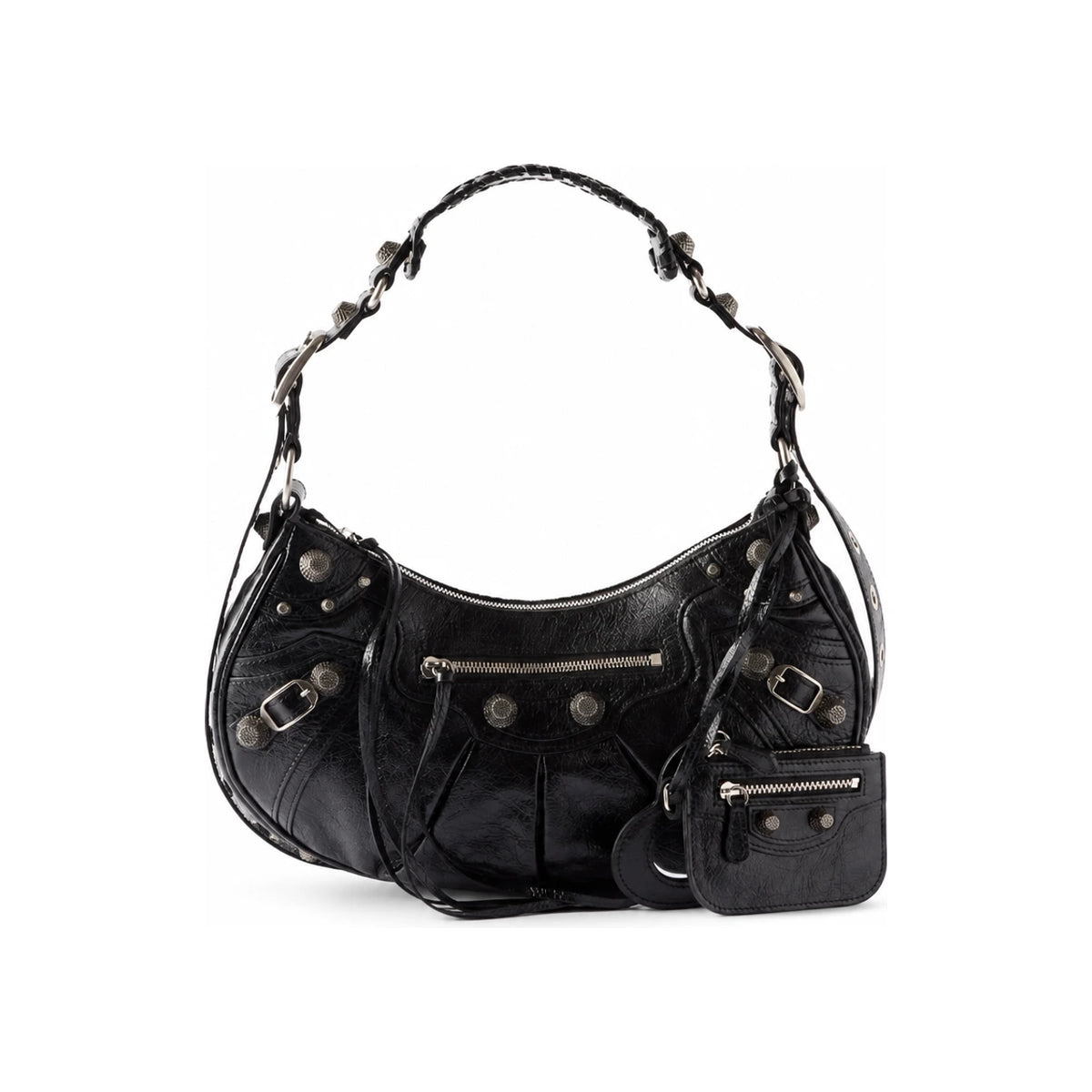 BALENCIAGA Le Cagole Small Shoulder Bag Black Leather