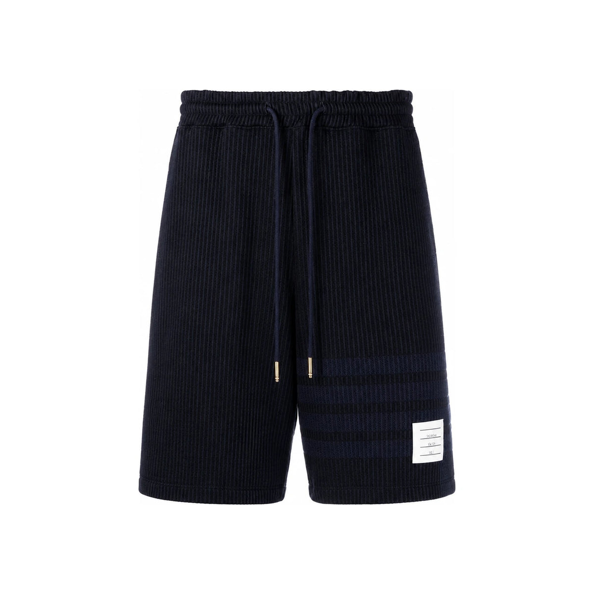 THOM BROWNE 4-Bar Stripe Seersucker Shorts Navy Men’s