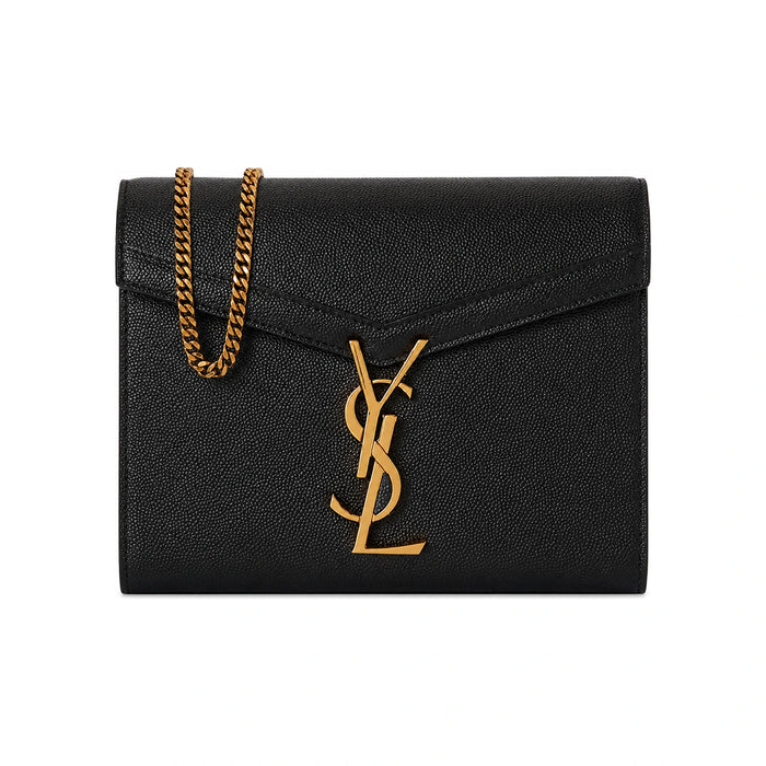 Saint Laurent Cassandra Chain Shoulder Bag Black Leather Crossbody