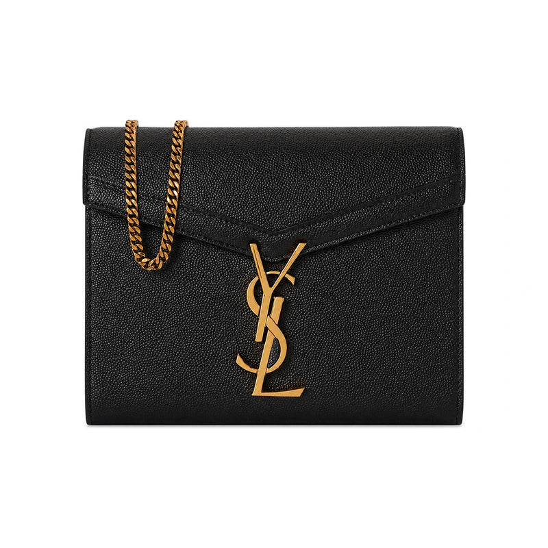 Saint Laurent Cassandra Chain Shoulder Bag Black Leather Crossbody