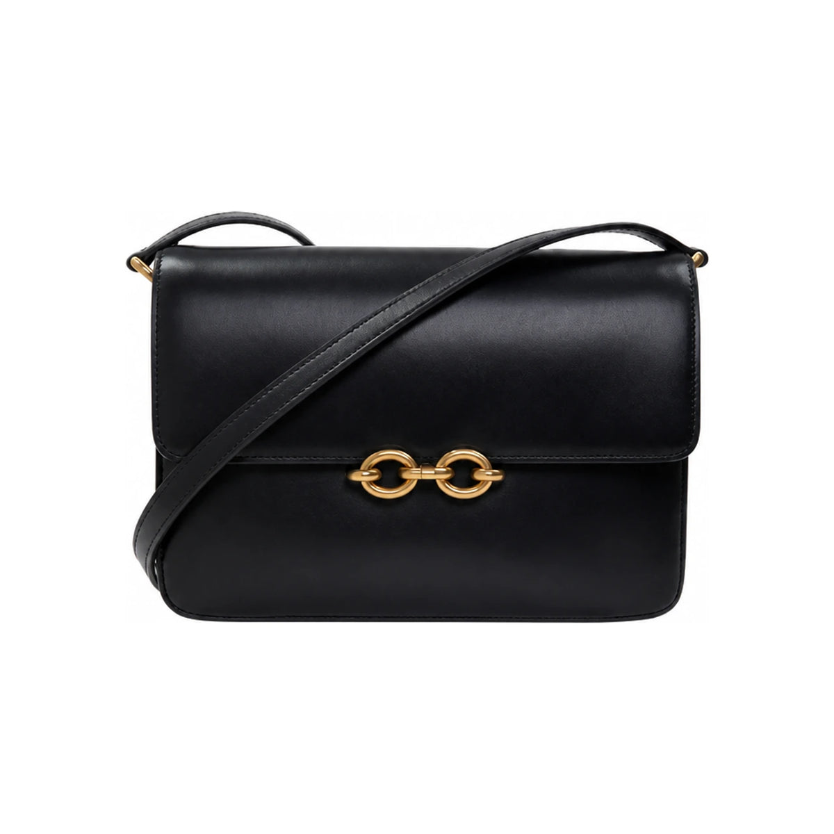 Saint Laurent Medium Satchel Shoulder Crossbody Bag Black Leather