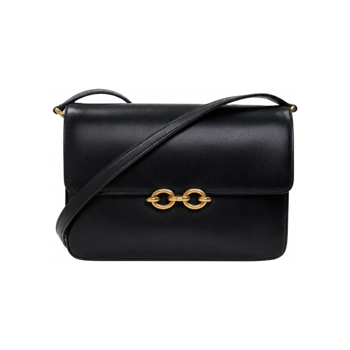 Saint Laurent Medium Satchel Shoulder Crossbody Bag Black Leather