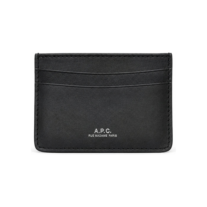 A.P.C. Leather Andre Card Holder Wallet for Women H63028 LZZ BLACK