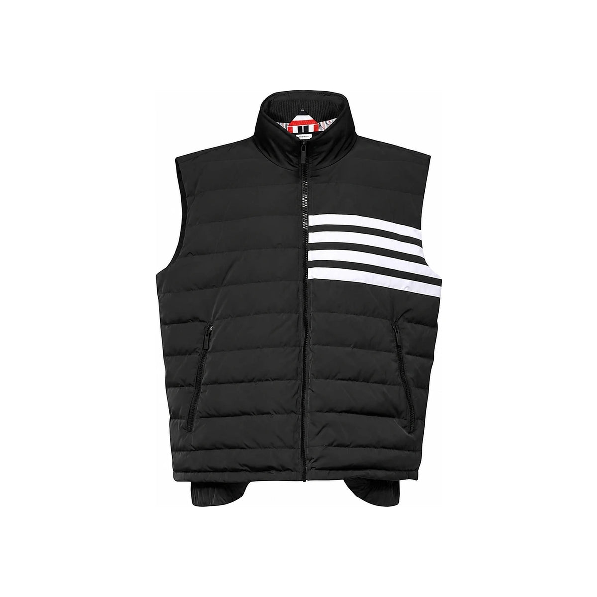 THOM BROWNE Quilted Down Puffer Vest Gray Men's Outerwear
