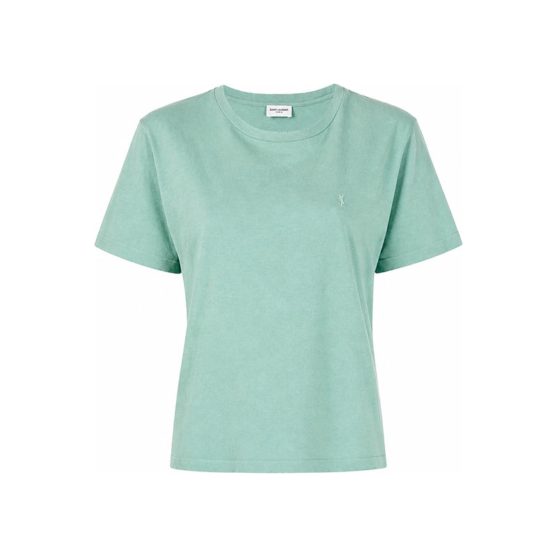 Saint Laurent Green Embroidered Anniversary T-Shirt Women