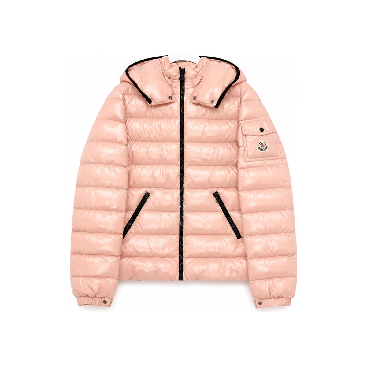 Moncler Women’s Bady Logo Patch Down Puffer Jacket Gray