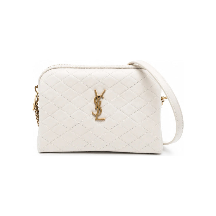 Saint Laurent White Lambskin GABY Camera Bag Tote Unisex