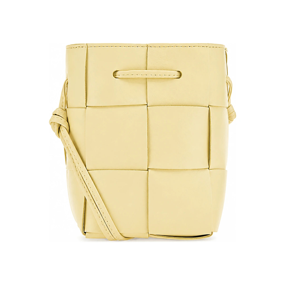 Bottega Veneta Intrecciato Cassette Shoulder Bag Yellow Leather
