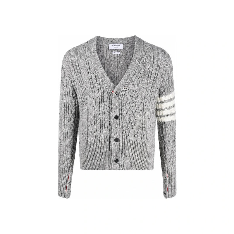 THOM BROWNE Aran Cable Diagonal Stripe Cardigan Men MKC409A Y1506 055