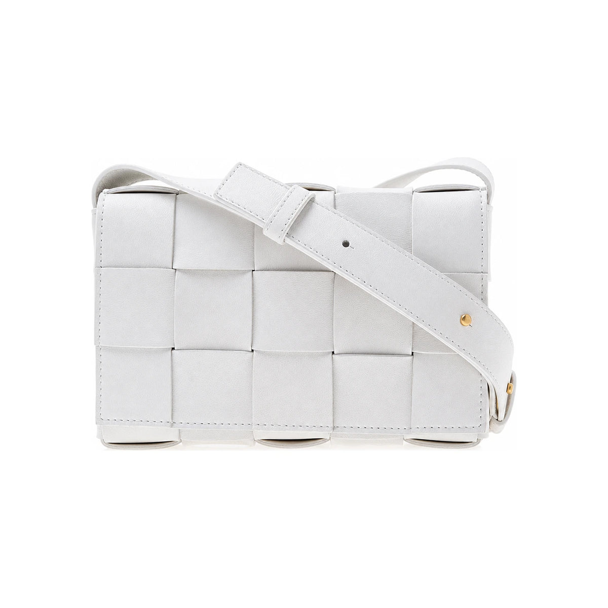 Bottega Veneta Intrecciato Small Cassette Bag White Crossbody