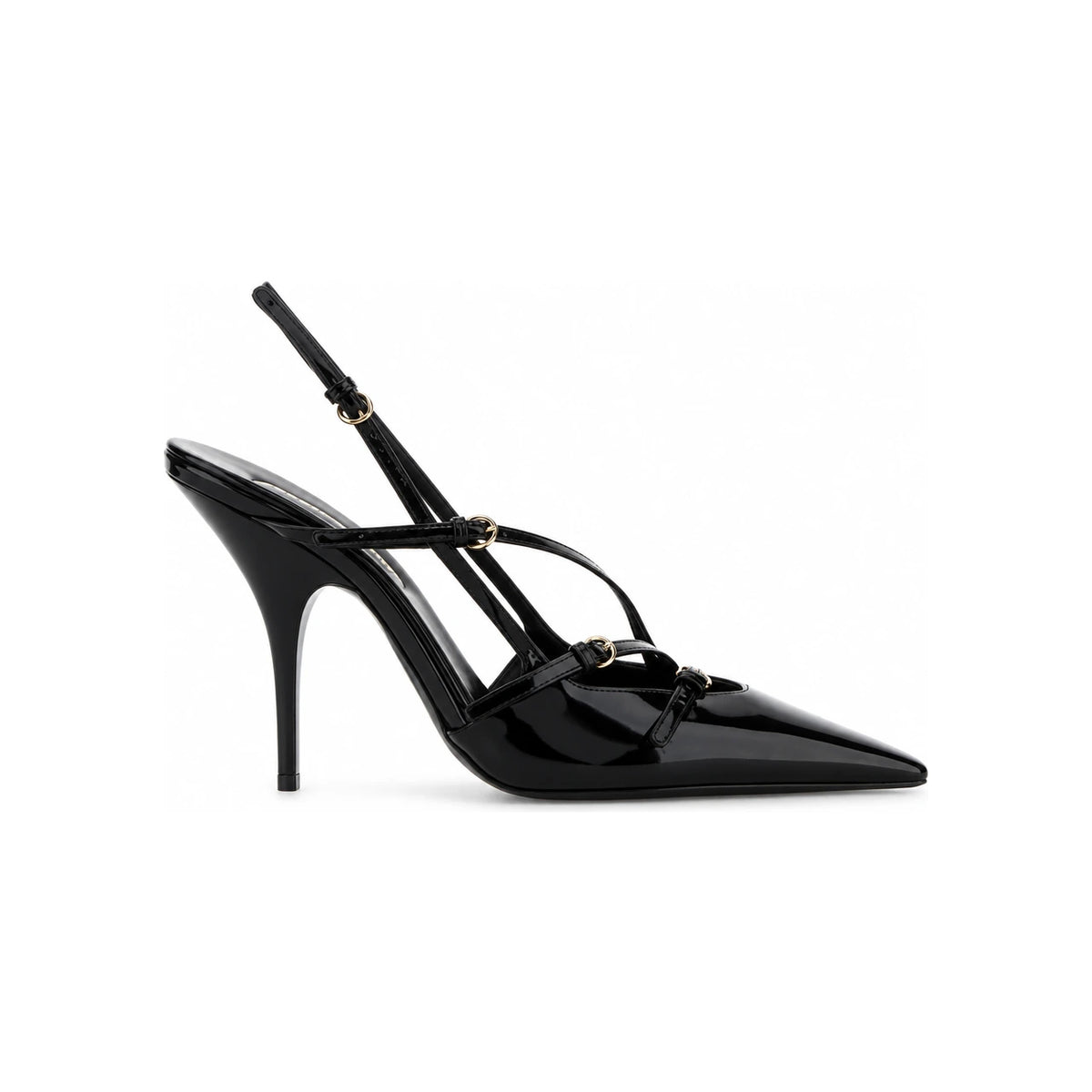 Miu Miu Black Patent Leather Slingback Pumps
