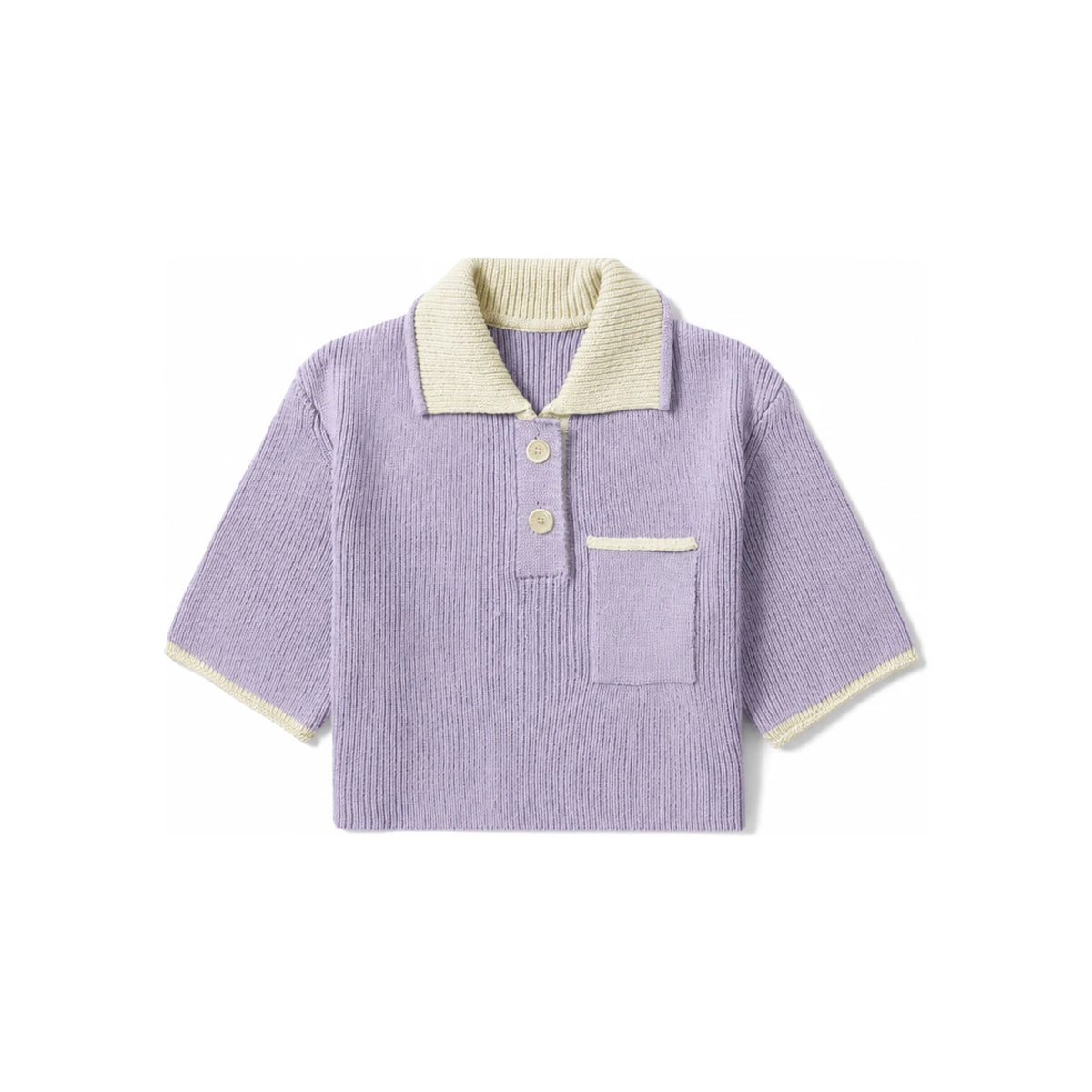 JACQUEMUS Le Polo Maia Arco Round Neck Knit Sweater Pink