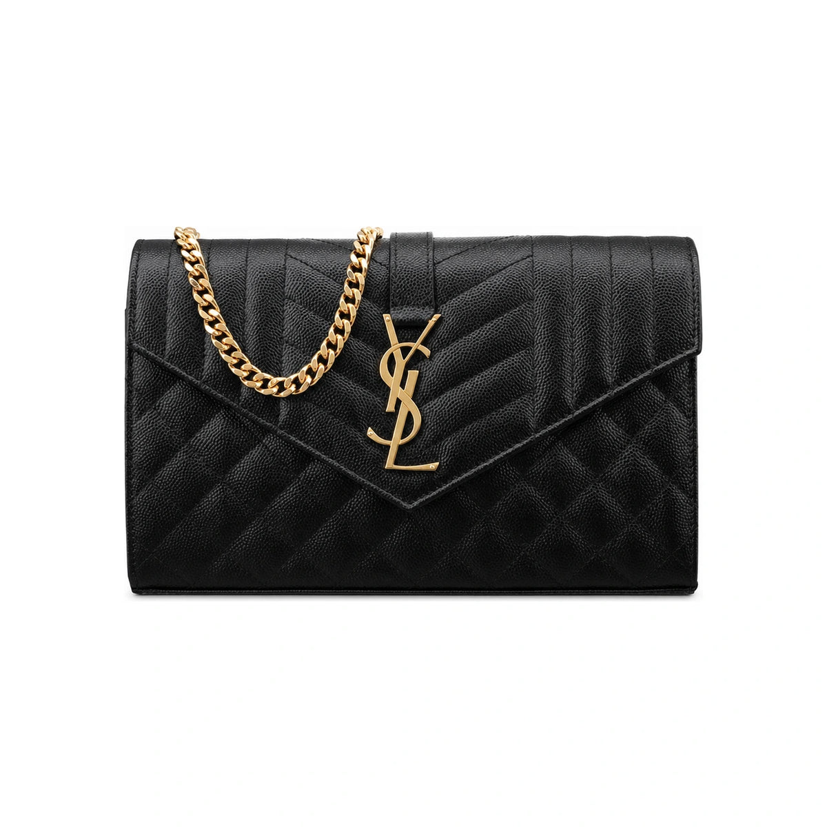 Saint Laurent Matelassé Envelope Wallet Shoulder Bag 620280 BOW91 1000