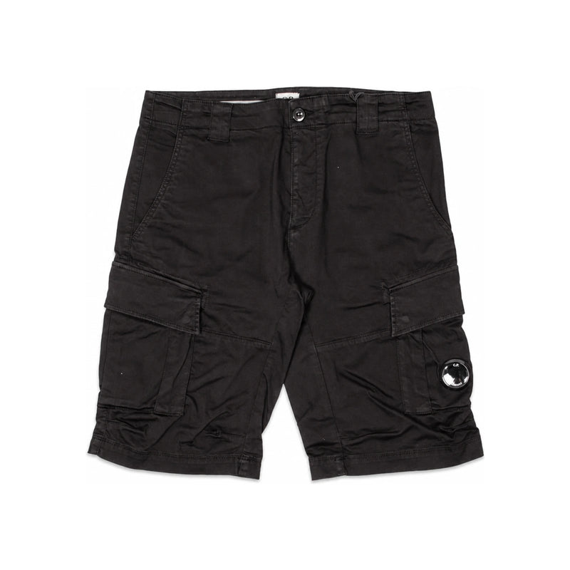CP Company Lens Patch Cargo Shorts Black