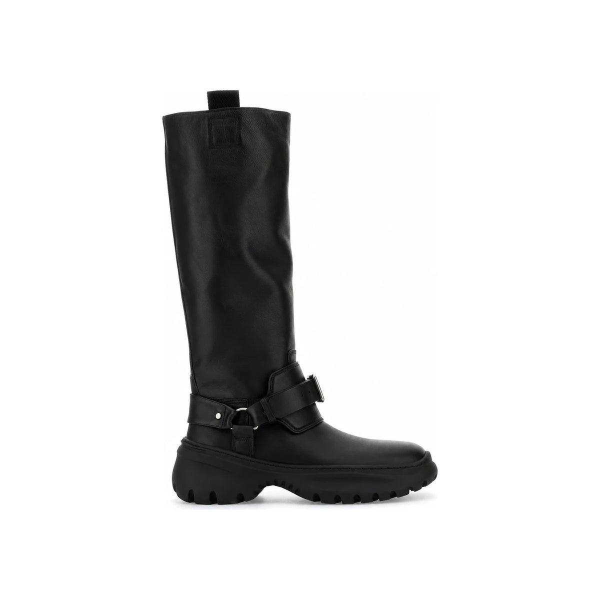 BURBERRY Black Leather Mid-Calf Boots