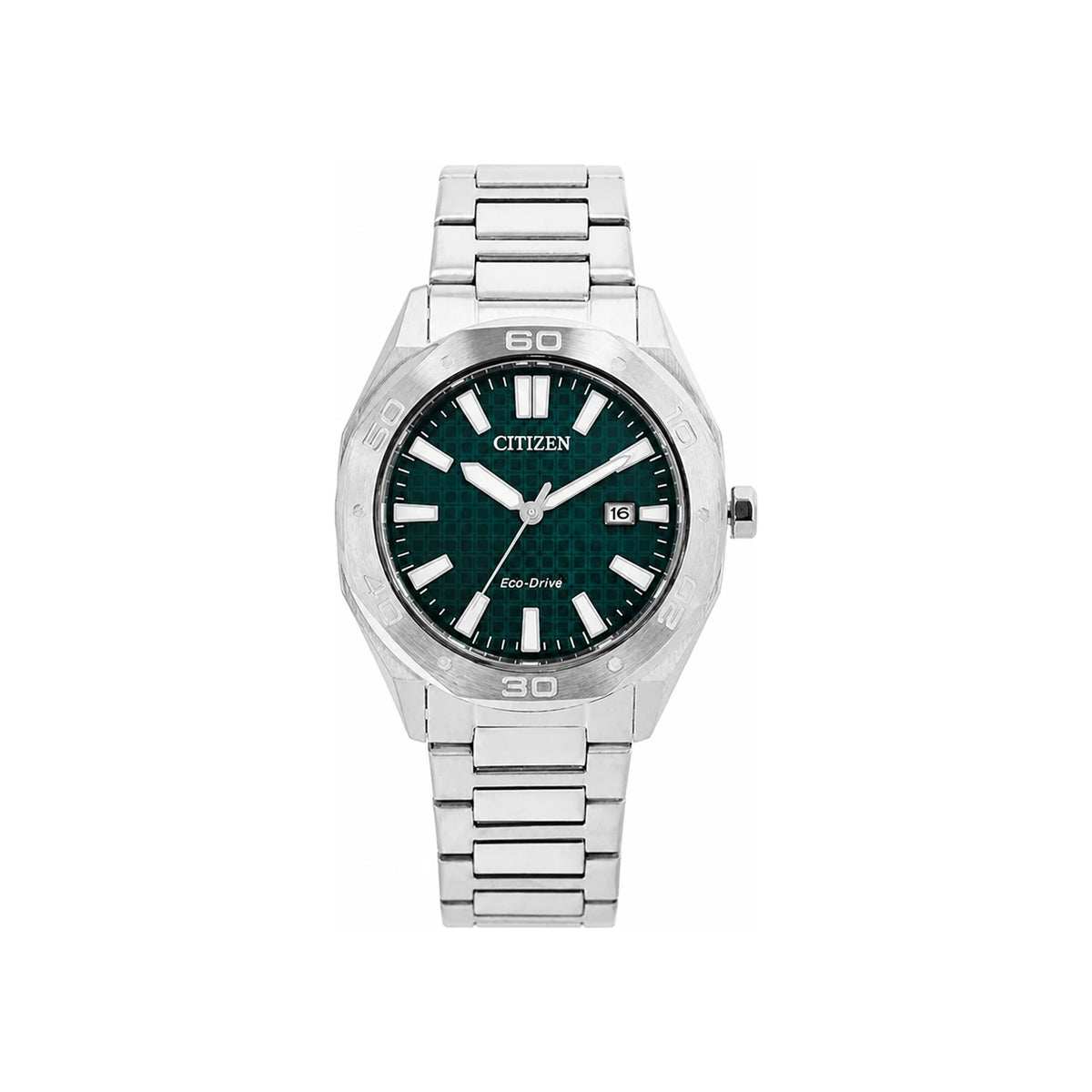 CITIZEN Octagonal Green Dial Stainless Steel Men’s Watch BM7630 80X
