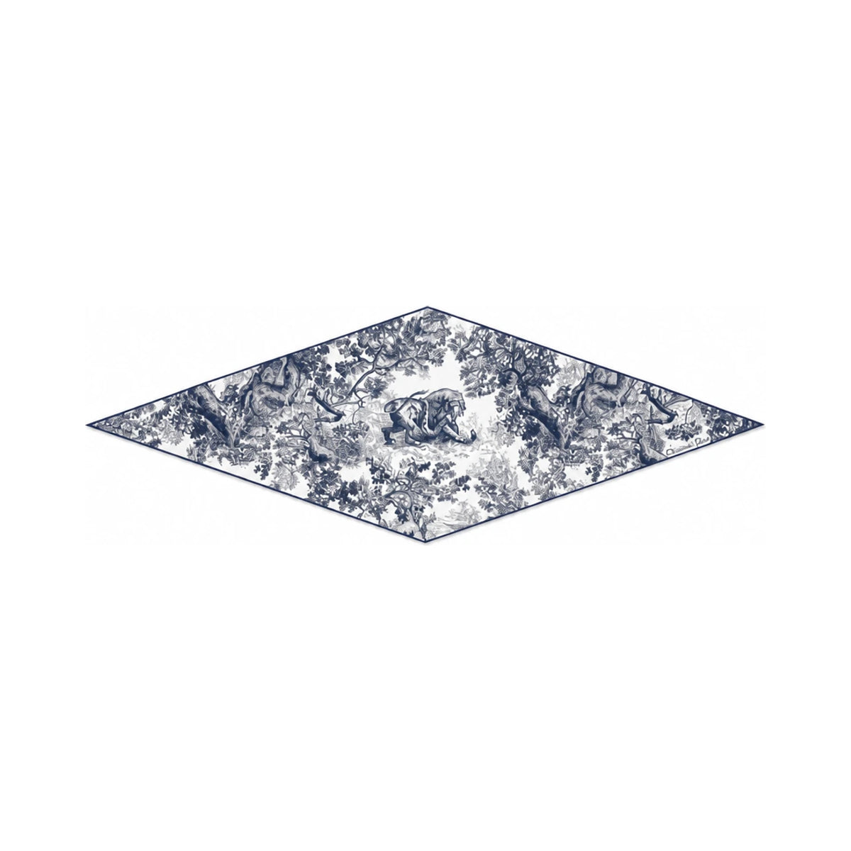 DIOR Toile de Jouy Sauvage Dior Diamond Silk Twill Scarf Ivory Navy