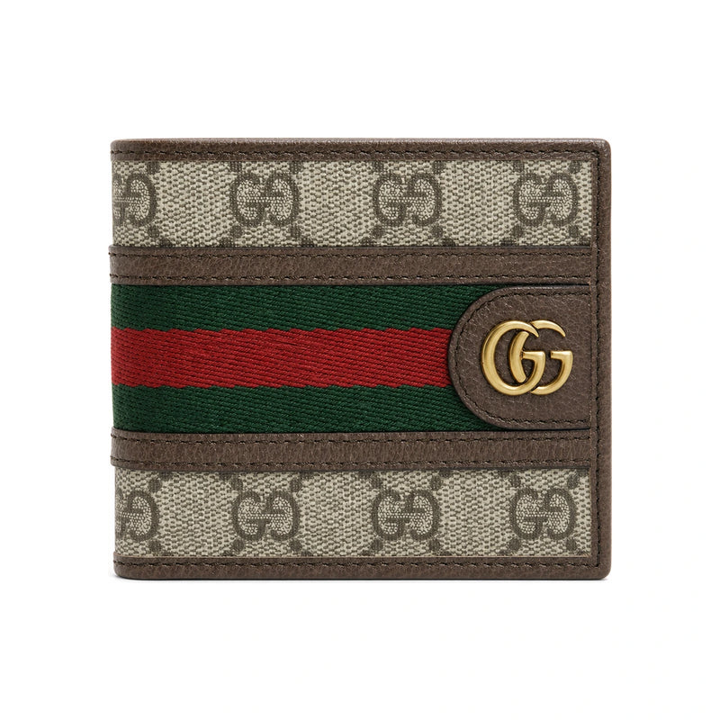 GUCCI Ophidia GG Supreme Small Bifold Wallet Brown