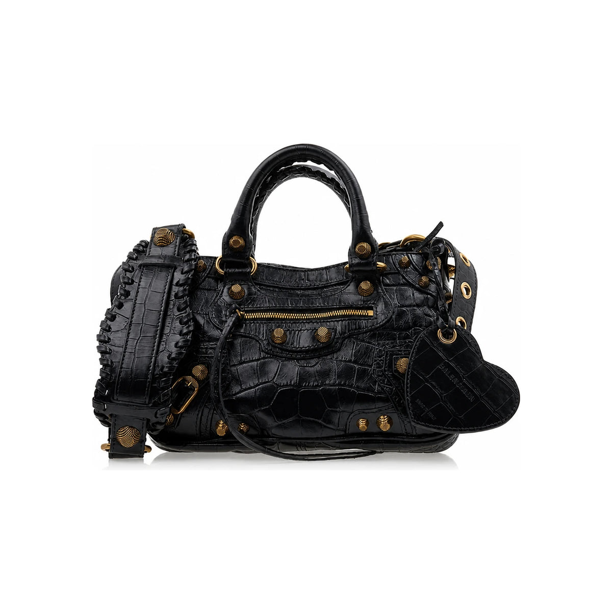 BALENCIAGA Neo Cagole S Leather Tote Bag Black