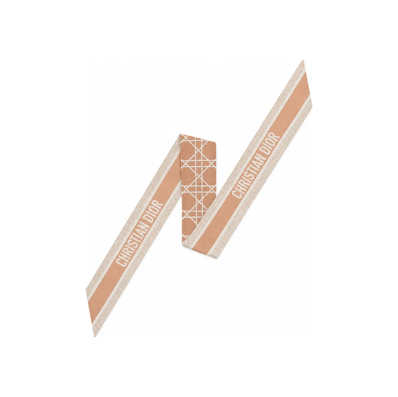 DIOR Cannage Mitzah Silk Scarf Rose