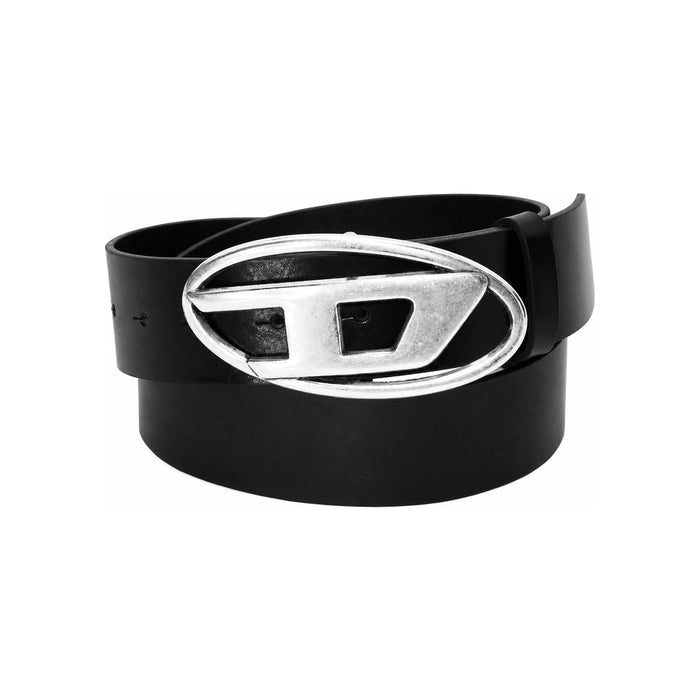 DIESEL Black Leather Belt for Men X08516 PR666 T8013