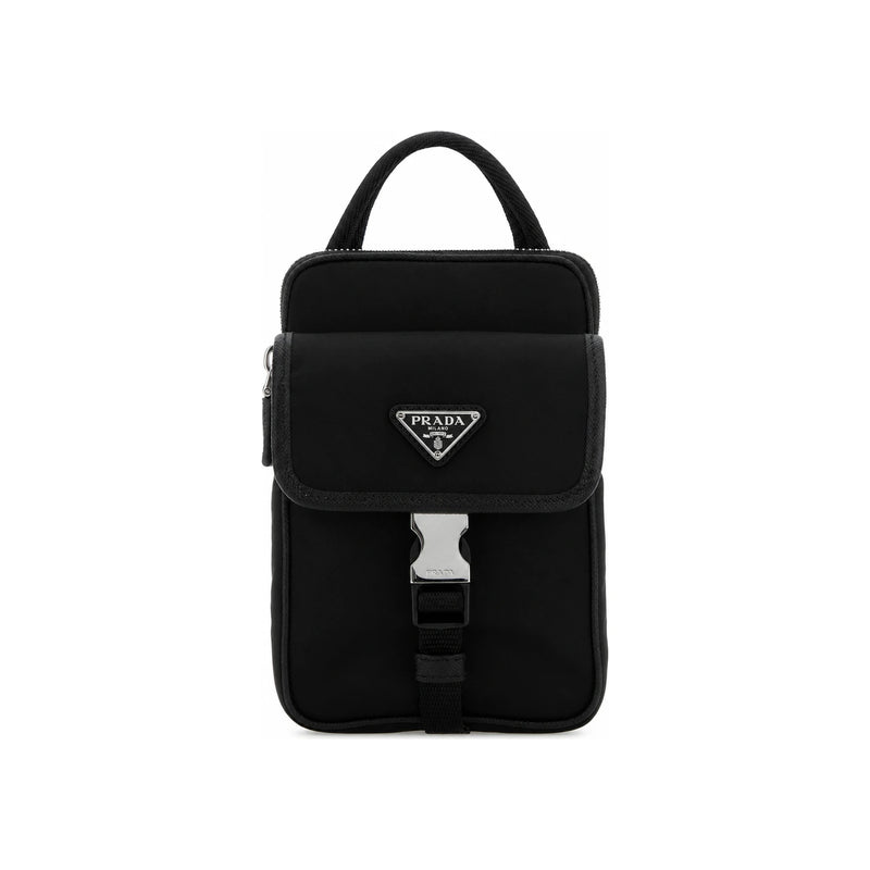 PRADA Re-Nylon Saffiano Triangle Logo Men’s Crossbody Bag
