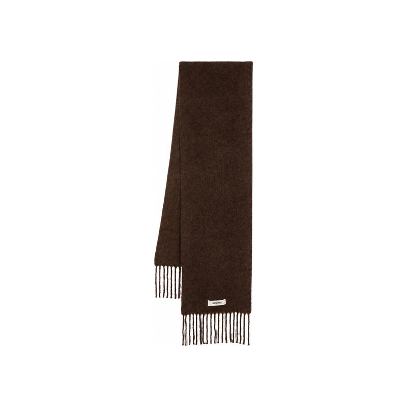 JACQUEMUS Logo Patch Fringe Unisex Scarf