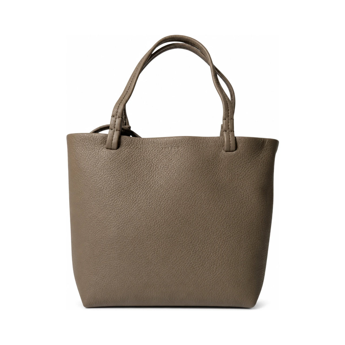 The Row Small Park Tote Bag Leather Shoulder Bag Smoke Taupe