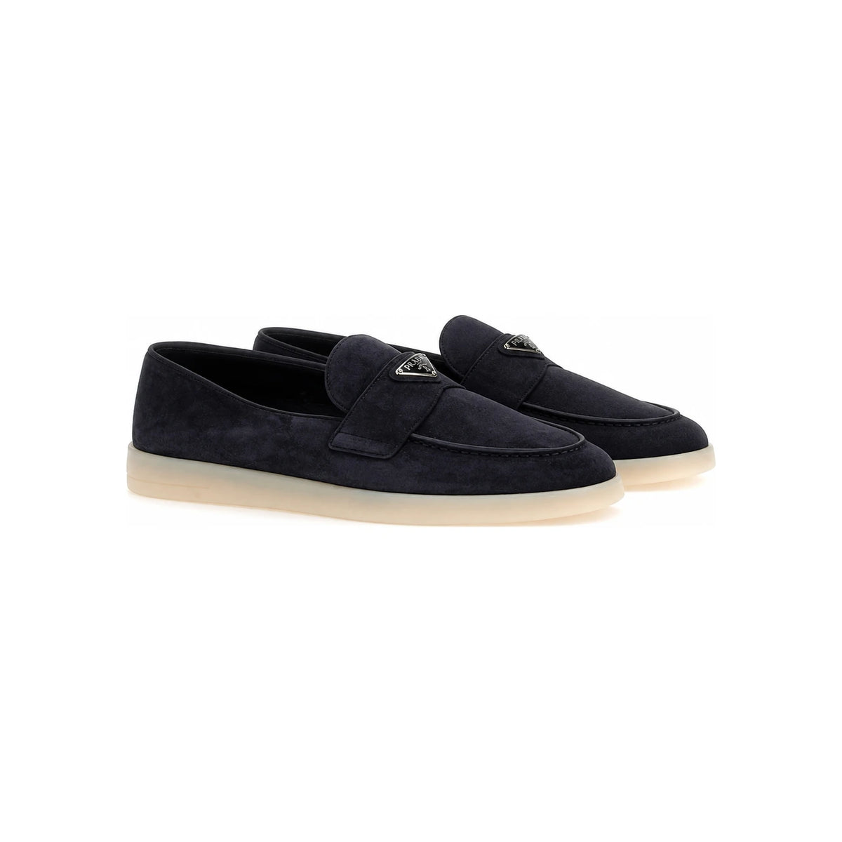 PRADA Black Leather Loafers for Men