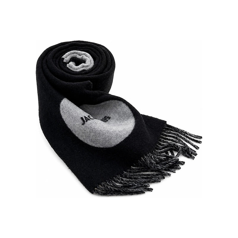 JACQUEMUS Le Chapeau Ronde Scarf Muffler Black Wool Scarf