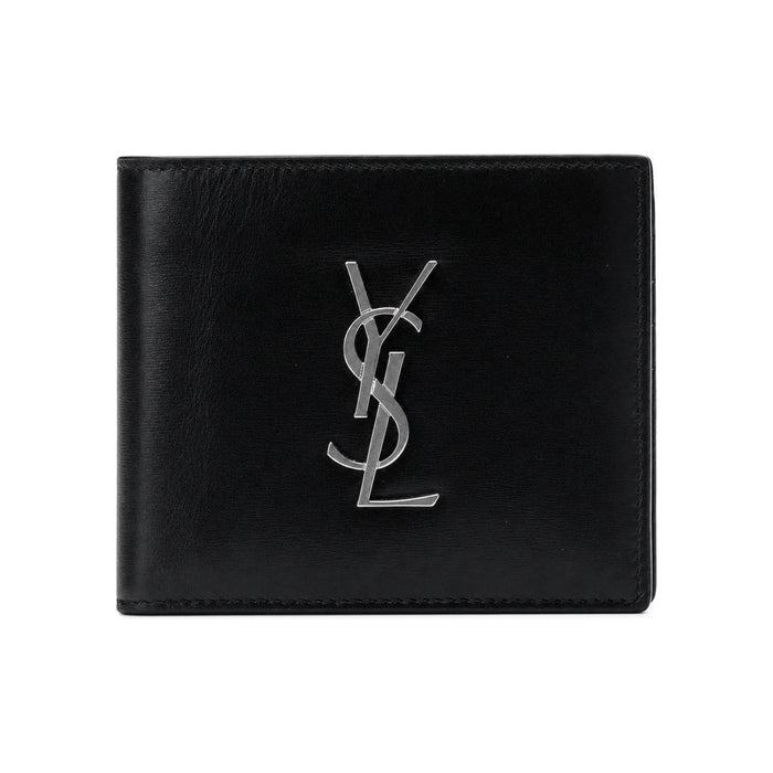 Saint Laurent Monogram East-West Leather Compact Wallet Black
