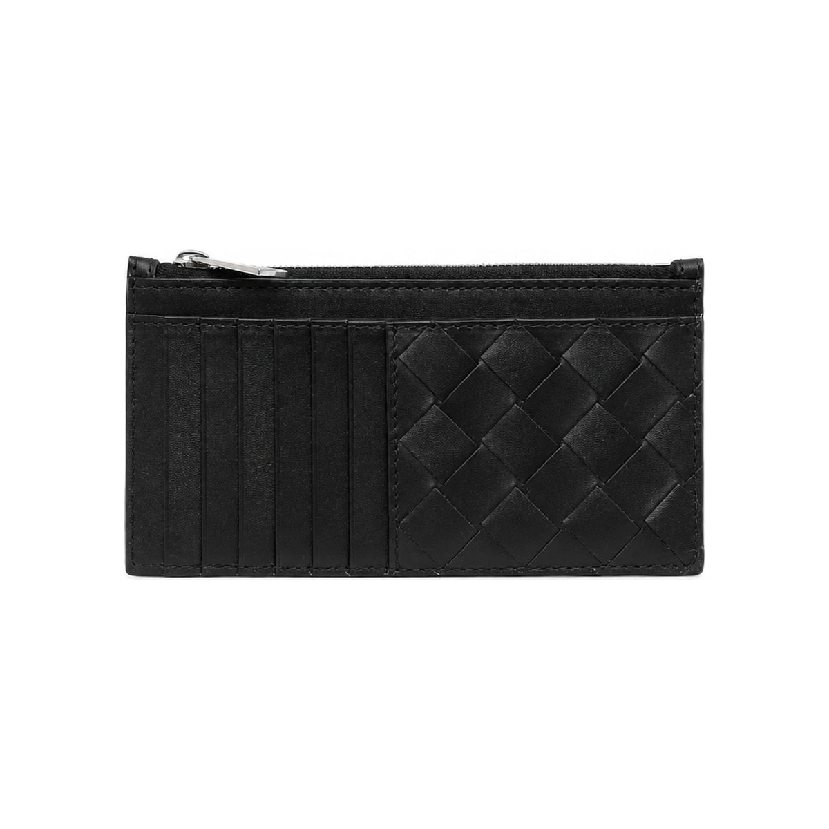 Bottega Veneta Intrecciato Leather Long Card Wallet Black