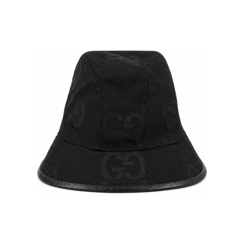 GUCCI Jumbo GG Monogram Women’s Bucket Hat Black Canvas