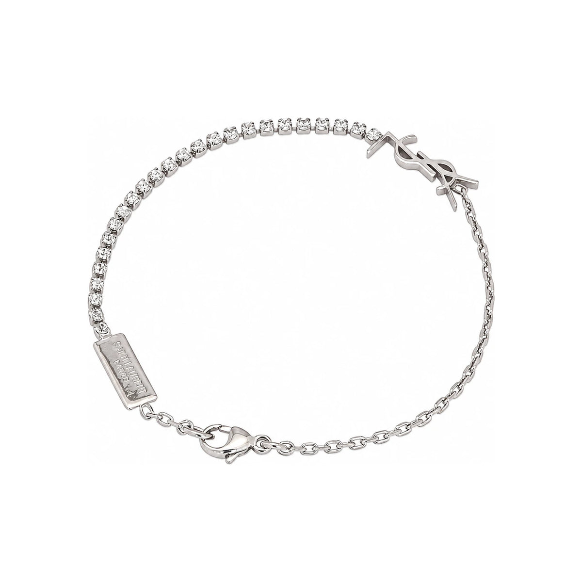Saint Laurent Cassandra Charm Rhinestone Bracelet