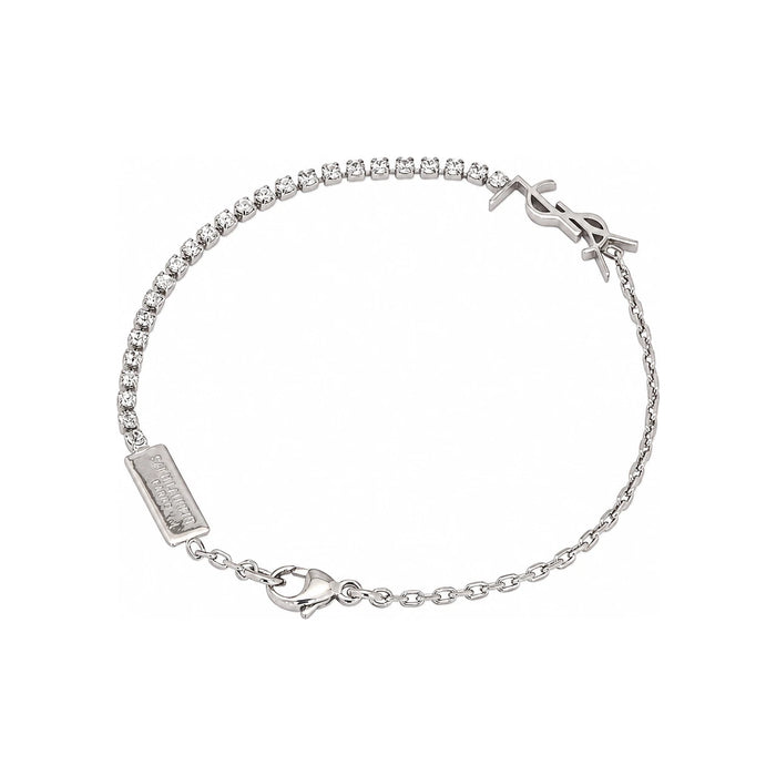 Saint Laurent Cassandra Charm Rhinestone Bracelet