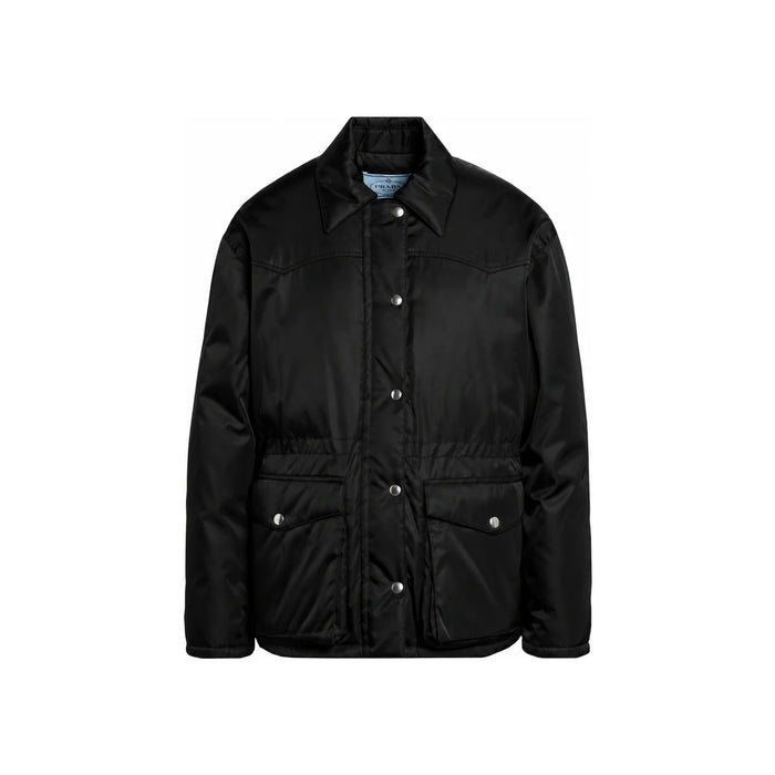 PRADA Black Goose Down Puffer Jacket with Triangle Logo 29C182 1WQ8 F0002