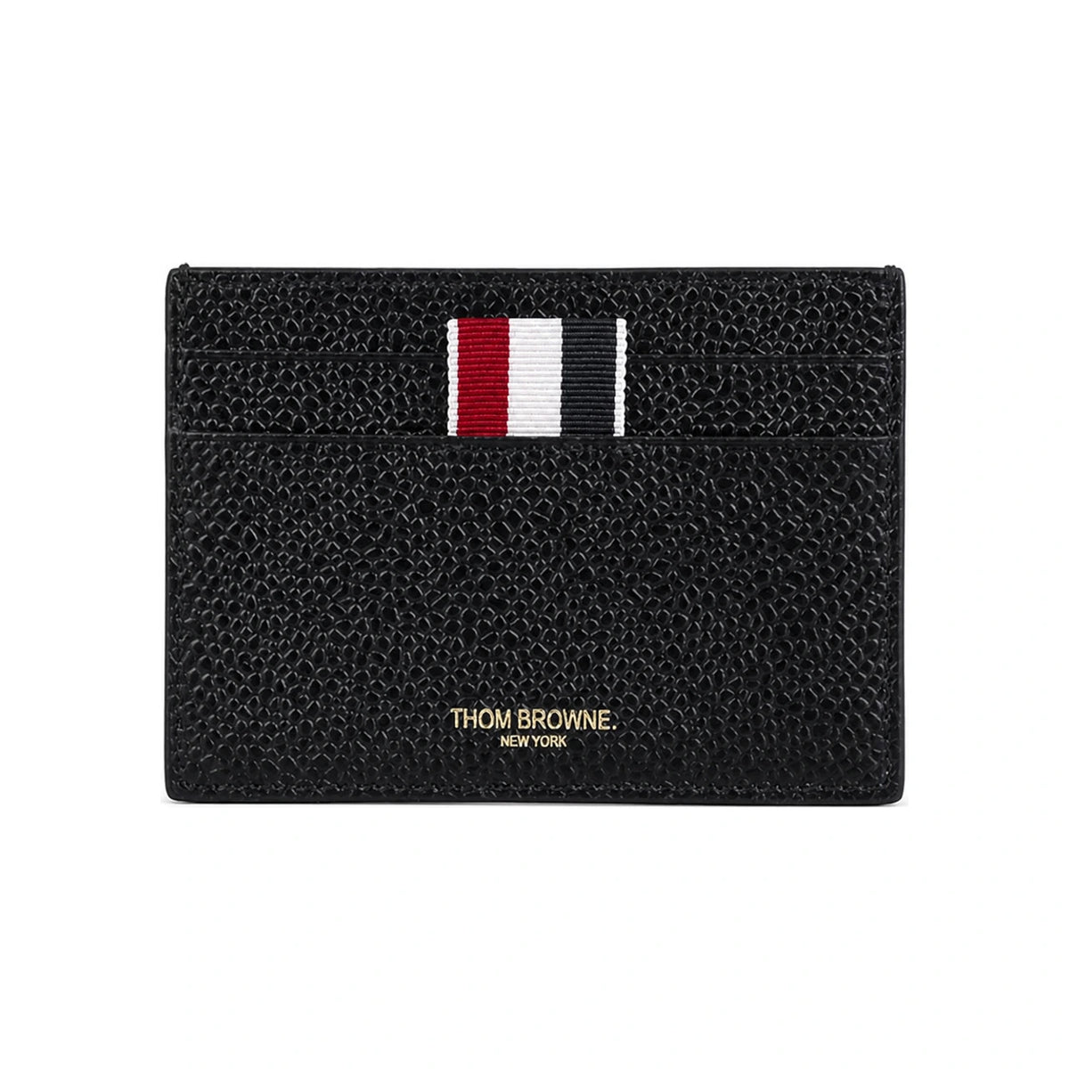 THOM BROWNE Pebbled Leather Card Holder Wallet MAW301A 00198