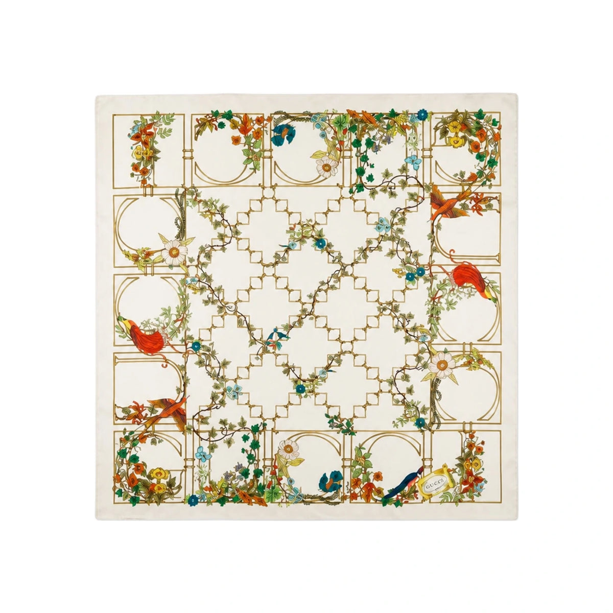 GUCCI Print Silk Twill Square Scarf 777353 3G001 9200