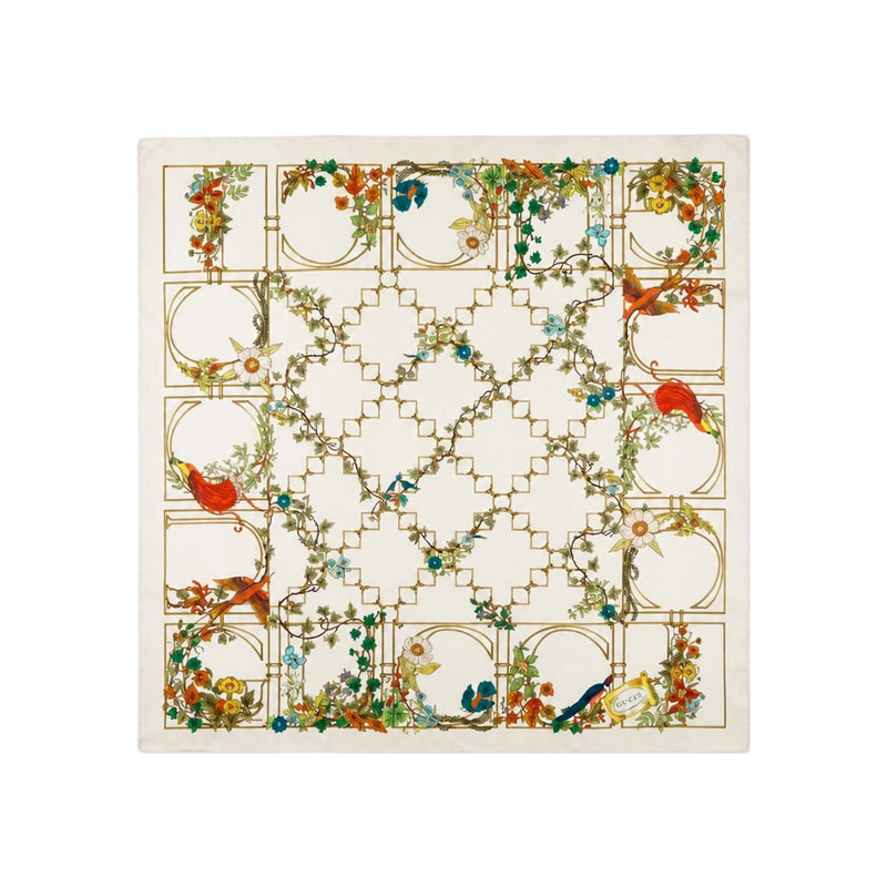 GUCCI Print Silk Twill Square Scarf 777353 3G001 9200