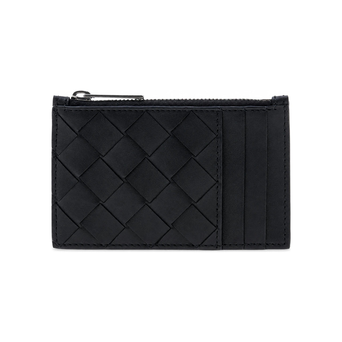 Bottega Veneta Intrecciato Leather Card Holder Black