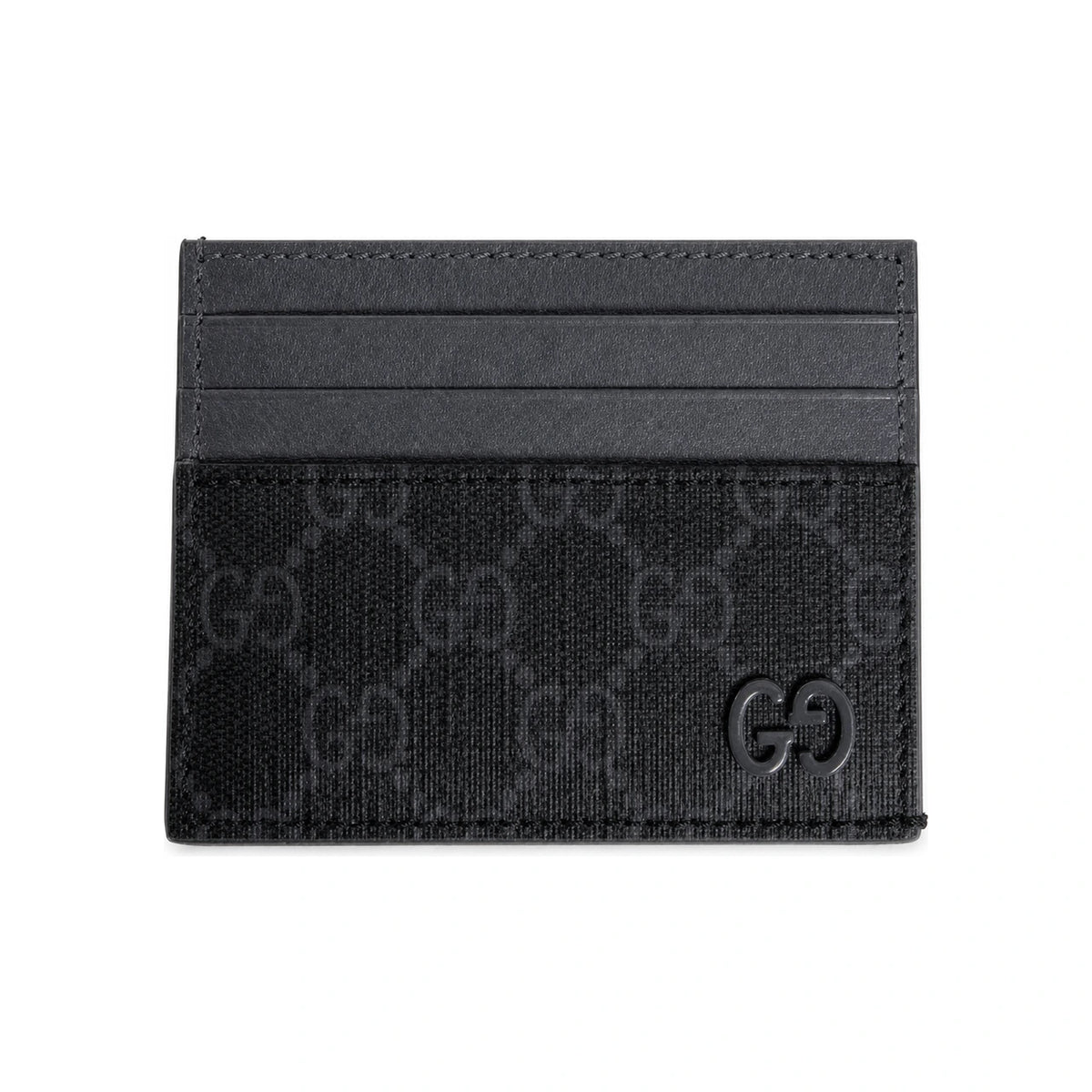 GUCCI Gray GG Trim Card Case Wallet