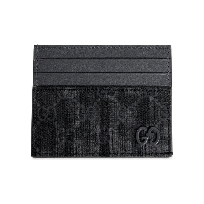 GUCCI Gray GG Trim Card Case Wallet