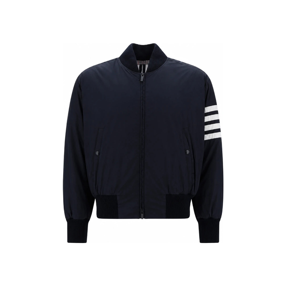 THOM BROWNE 4-Bar Stripe Poly Twill Oversized Blouson Jacket Navy