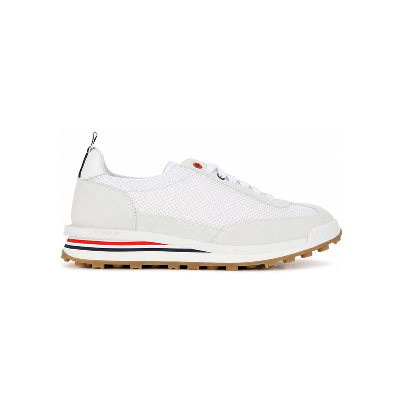 THOM BROWNE Fine Kid Suede Tech Running Shoes Low-Top Sneakers White
