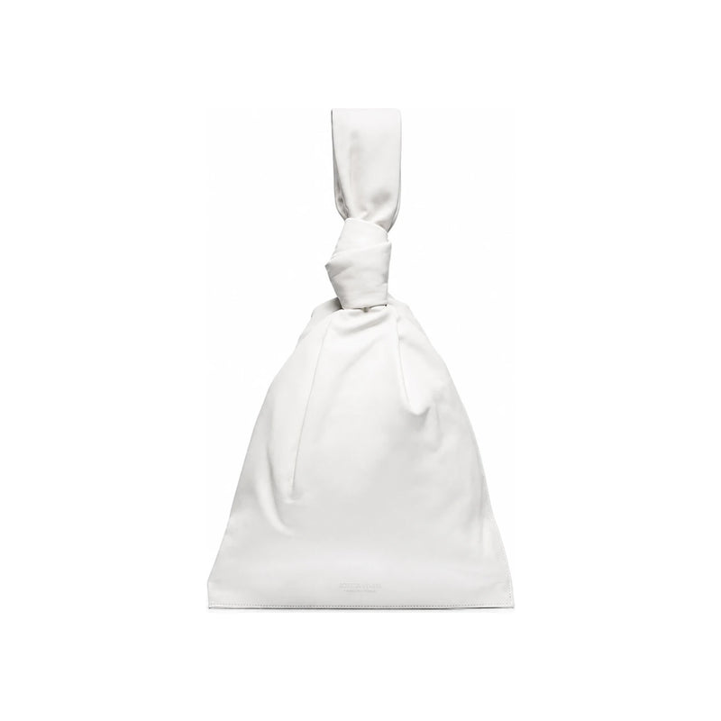 Bottega Veneta White Twist Medium Tote Clutch Bag