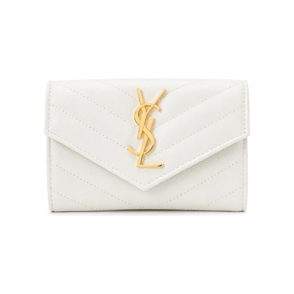Saint Laurent Cream Monogram Flap Small Wallet for Women